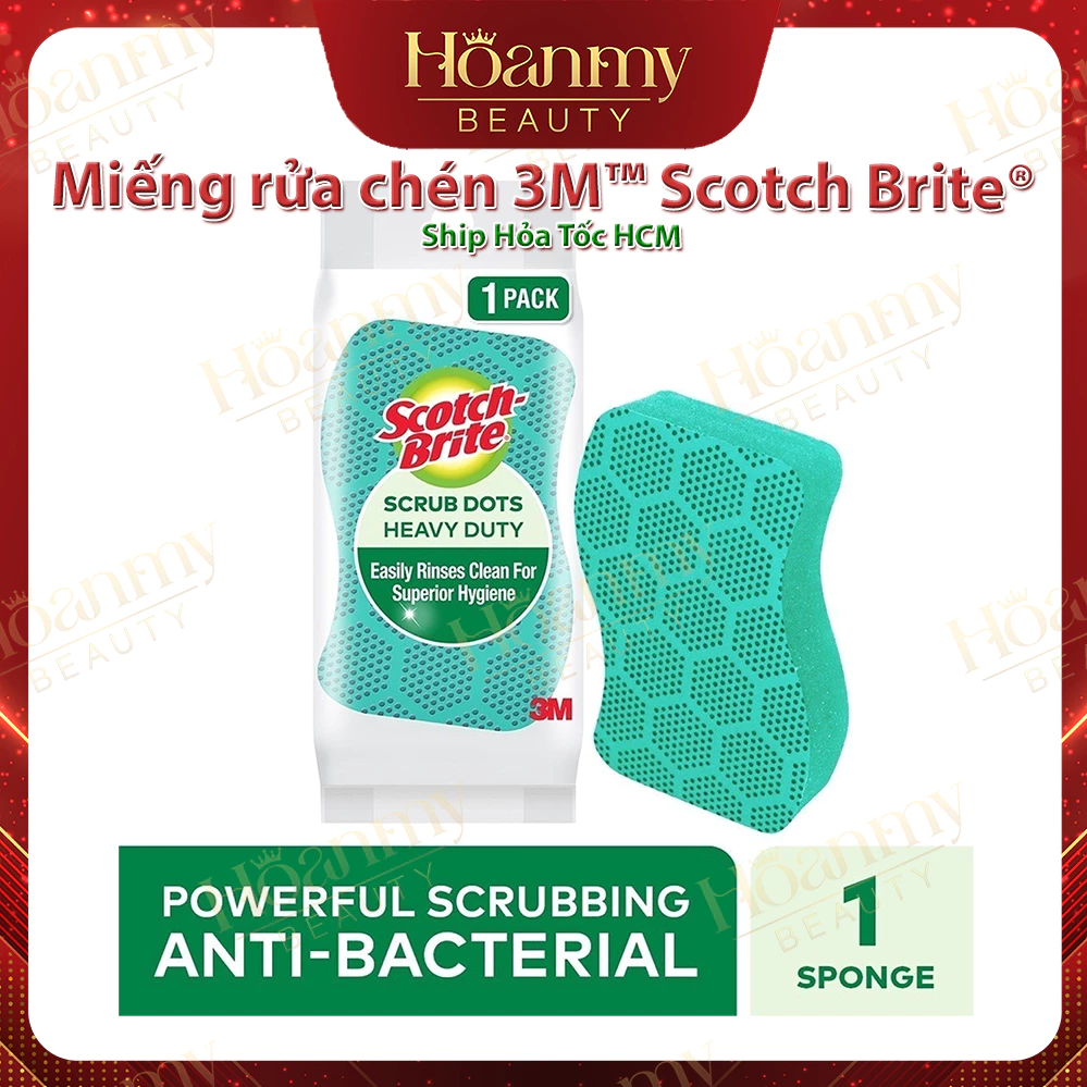 Miếng rửa chén hạt nổi siêu sạch 3M Scotch Brite CHÍNH HÃNG