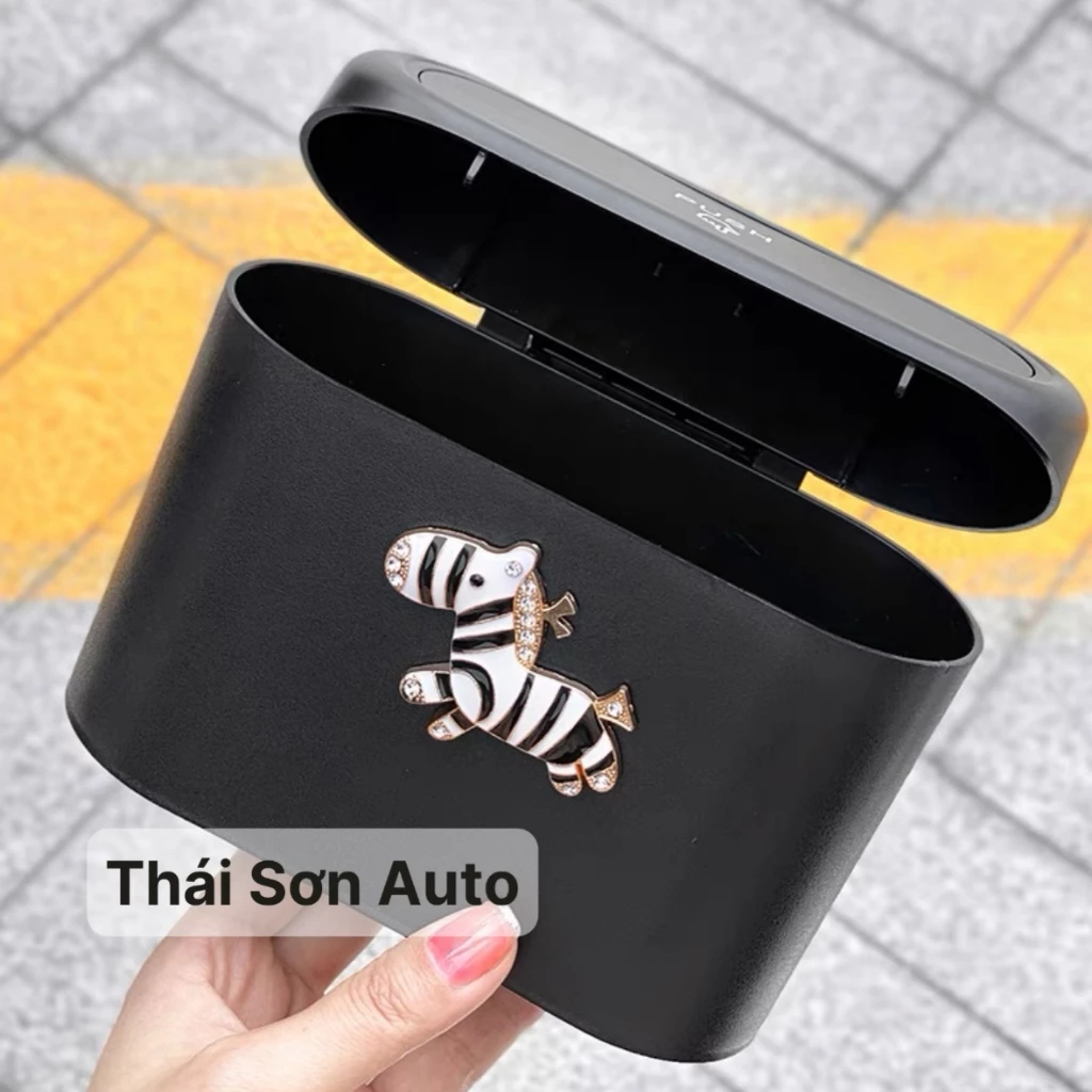 Thùng Rác Mini Để Trên Ô Tô - Icon đính đá sang trọng