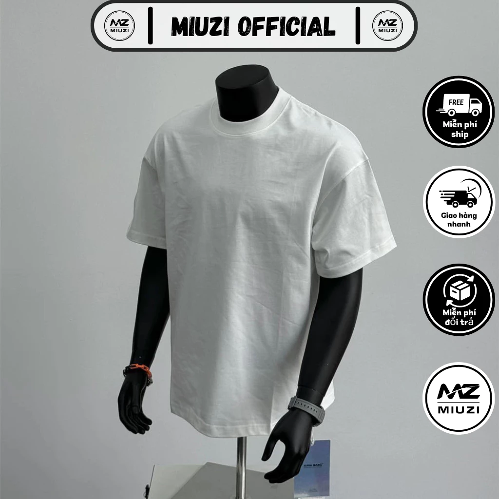 Áo Thun Trơn Nam Nữ Miuzi Form Oversize - Cotton Mát Mẻ Basic Dễ Phối - 5 Màu. DT560