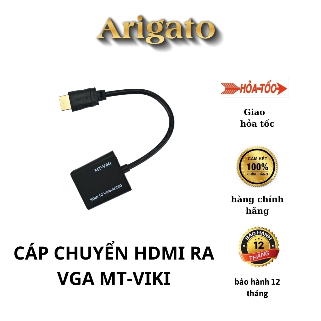 Cáp chuyển đổi HDMI sang VGA MT-VIKI chính hãng cho máy chiếu, laptop, PC,HDMI to VGA hàng xịn