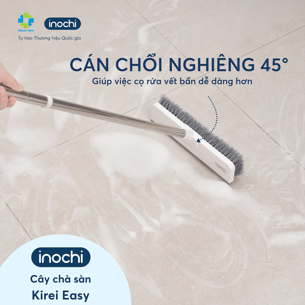 Cây Chà Sàn Kirei Xoay 180 Độ (Corner) & Nghiêng 45 Độ (Easy) - Vệ Sinh Tận Góc, Tiện Lợi, Sạch Bóng