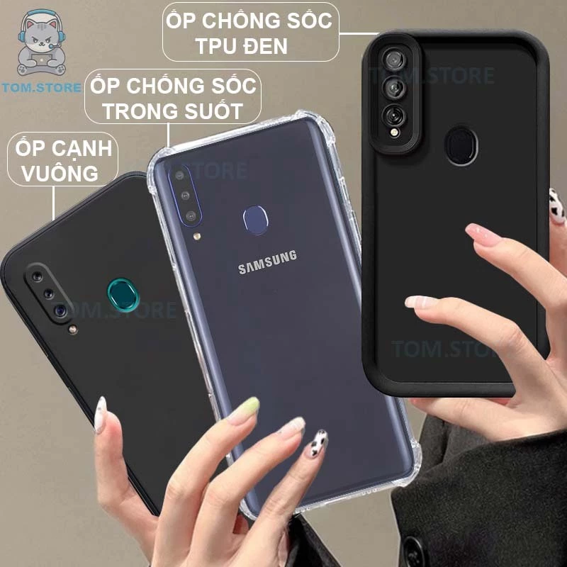 Ốp lưng Samsung A10S / A20S chống sốc đen,kem,TPU viền vuông,chống sốc trong suốt silicon