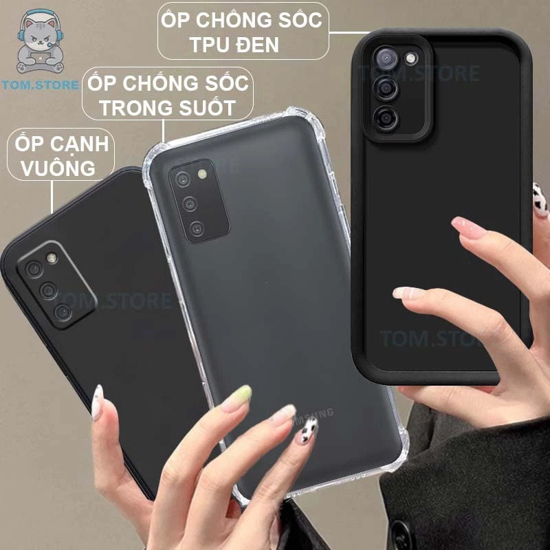 Ốp lưng Samsung A02s / A03S / M23 5G / M52 5G chống sốc đen,kem,TPU viền vuông,chống sốc trong suốt silicon