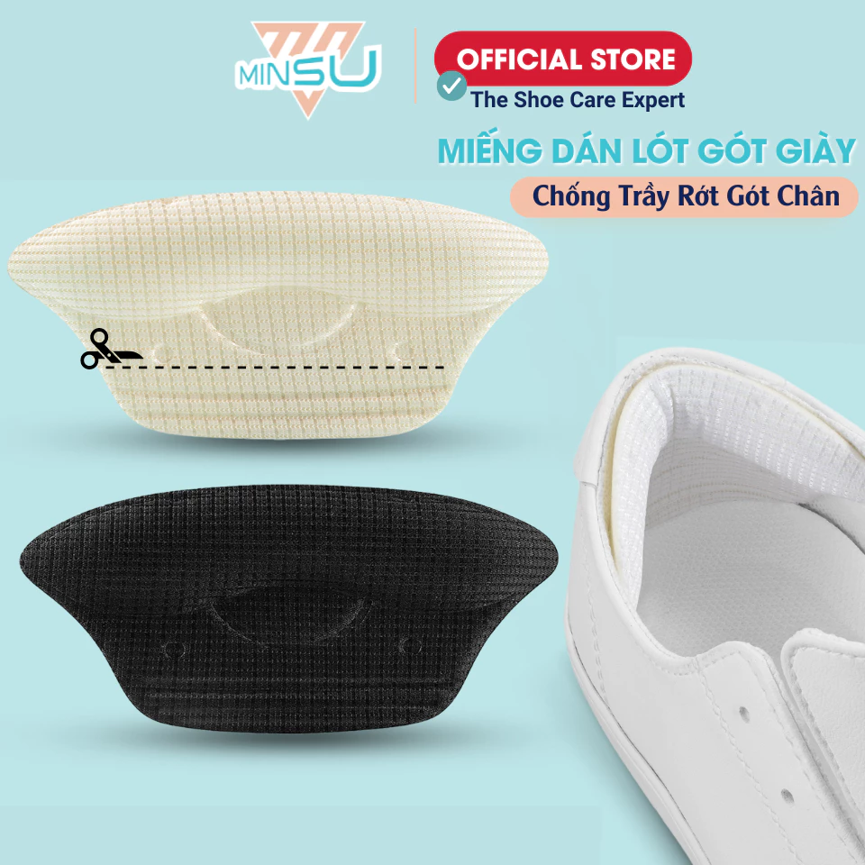 Miếng Dán Lót Gót Giày Điều Chỉnh Kích Cỡ MINSU M5511 Thu Nhỏ Cho Giày Lớn, Chống Trượt và Ma Sát Gót Chân
