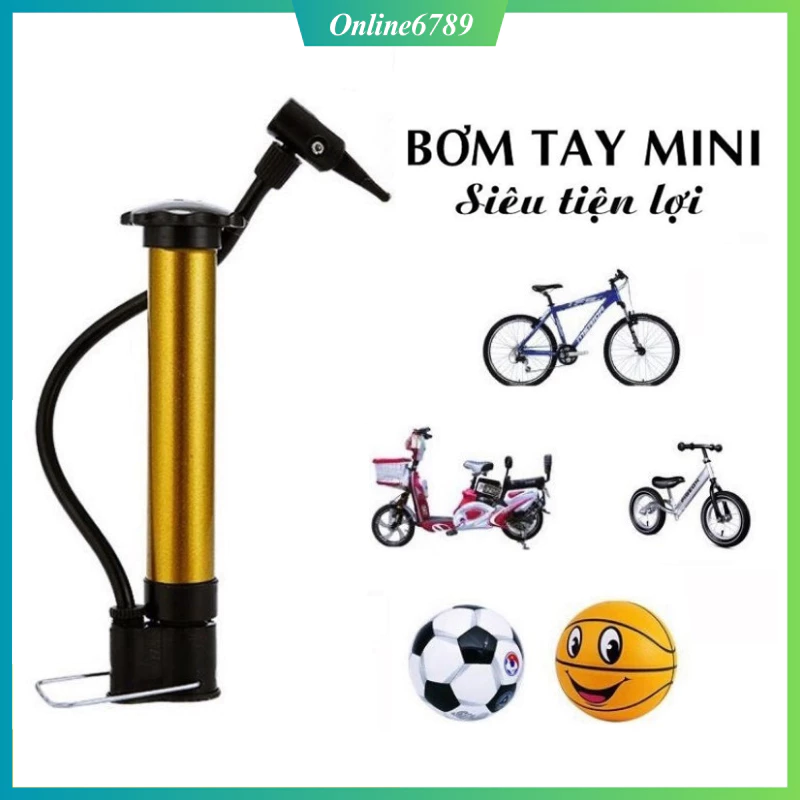 Bơm mini cầm tay, bơm xe đạp trẻ em, người lớn... tiện lợi mã OB2