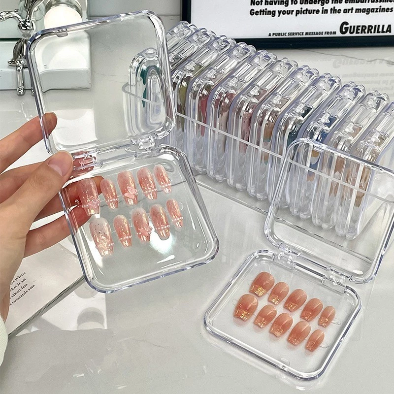 Bộ 5 Hộp Nail Box Trong Suốt, Hộp Bảo Quản Phụ Kiện Làm Móng Tay Nhựa Mica Cao Cấp 88837