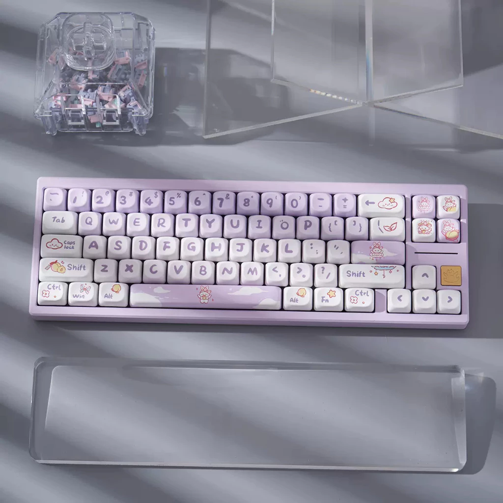 Bộ Nút Bàn Phím Cơ | Keycap Gradient Purple Rabbit R2 141 Nút | MOA profile | PBT Dye-sub