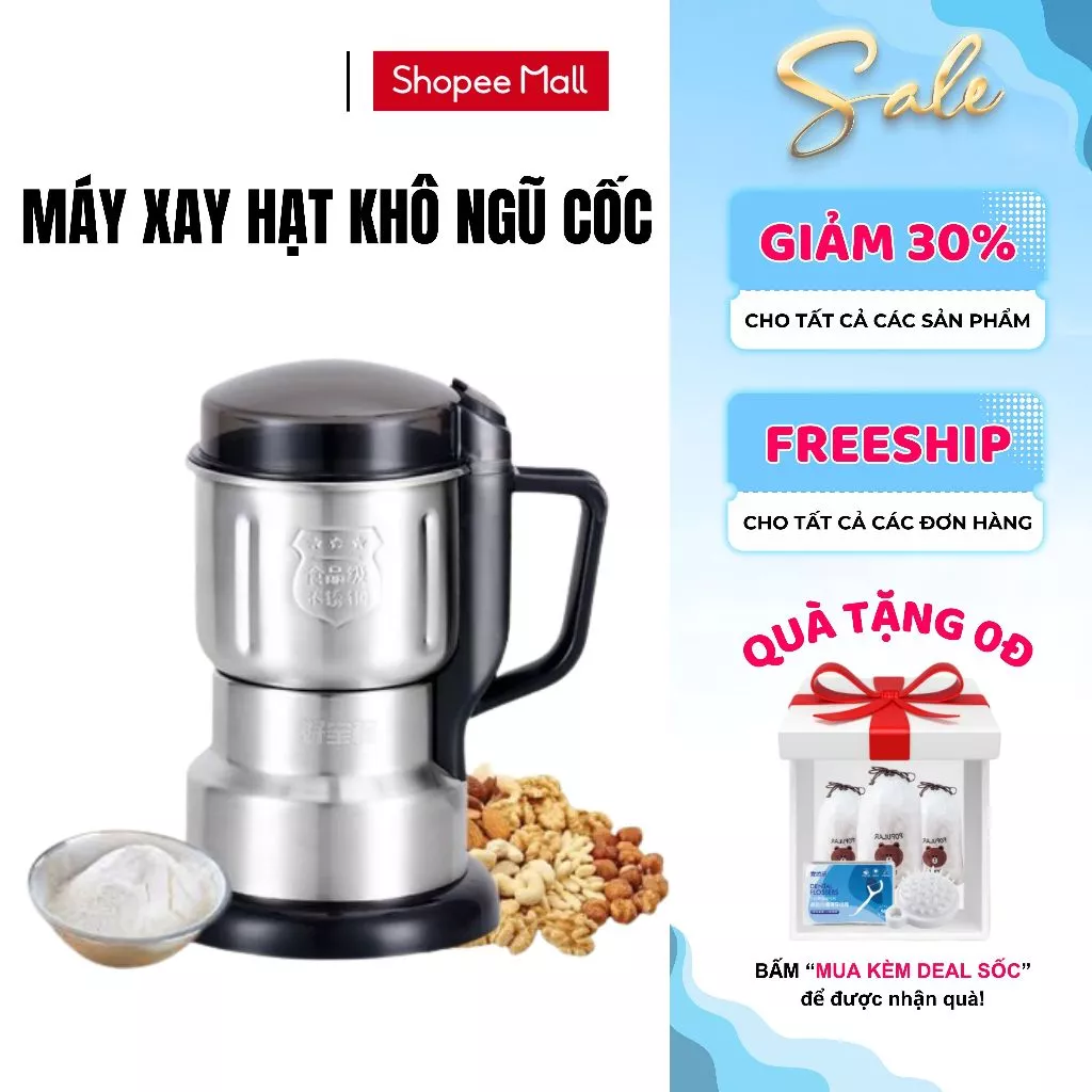 Máy Xay Hạt Khô Đă Năng Công Suất 300W, Dụng cụ Nghiền Đồ Khô, Hạt Cà Phê, Ngũ Cốc,Gia Vị 8 Lưỡi Dao