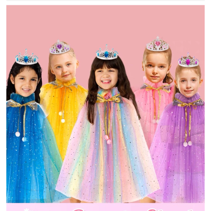 Full box bộ áo choàng công chúa Disney hàng xuất dư xịn kèm phụ kiện cho bé bộ hoá trang công chúa elsa cho bé