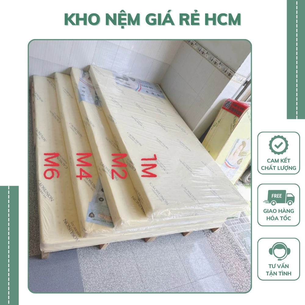 (TẶNG KÈM 2 GỐI HƠI)+(SHIP TỈNH TOÀN QUỐC) Nệm Cao Su Non American (ÉP TỔNG HỢP) (BH 15 NĂM) Cao Cấp Đàn Hồi Tốt Êm Ái