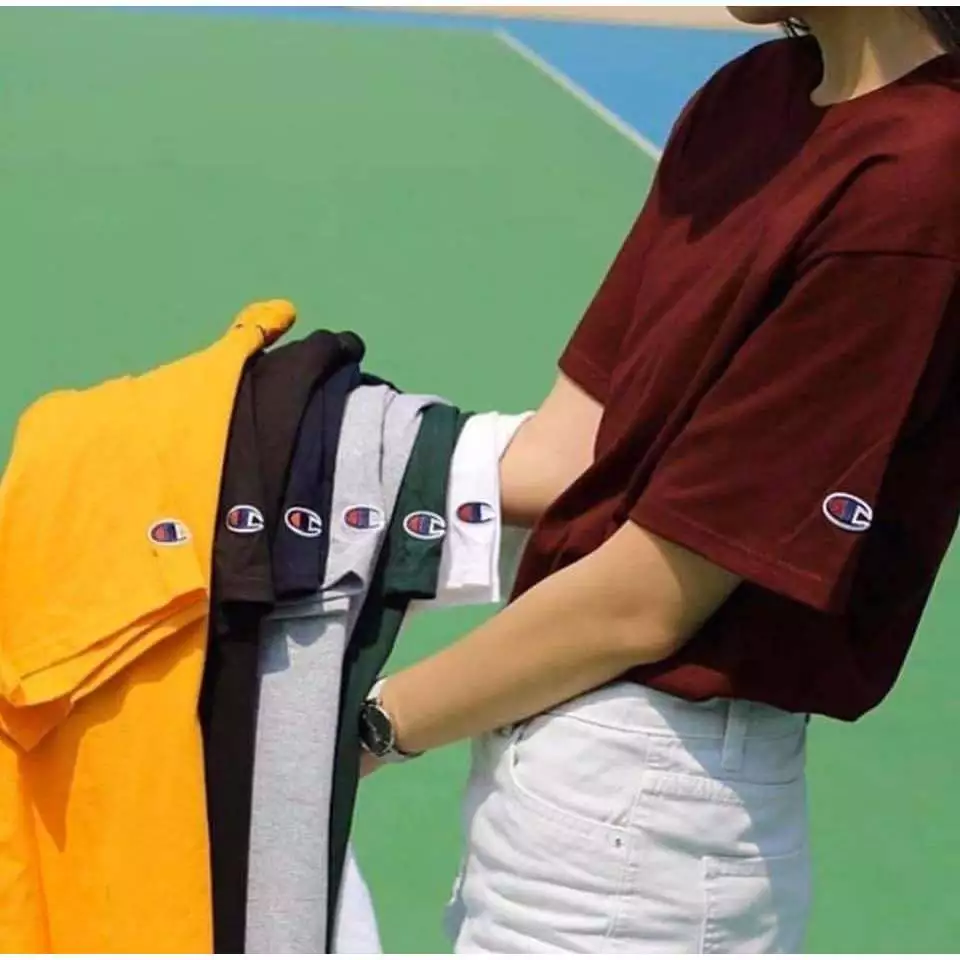 (CHÍNH HÃNG) Áo Champion Basic logo tay thêu đủ màu unisex nam nữ SHIPPED KOREA