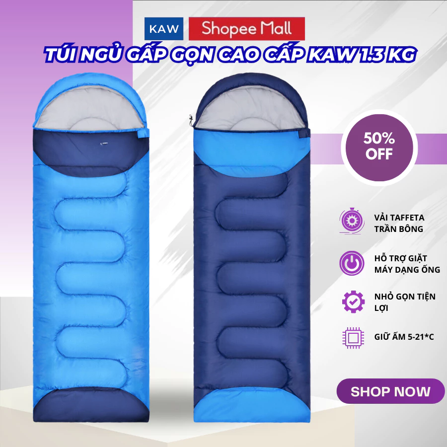 Túi ngủ gấp gọn cao cấp KAW 1.3 KG Túi ngủ văn phòng tiện lợi