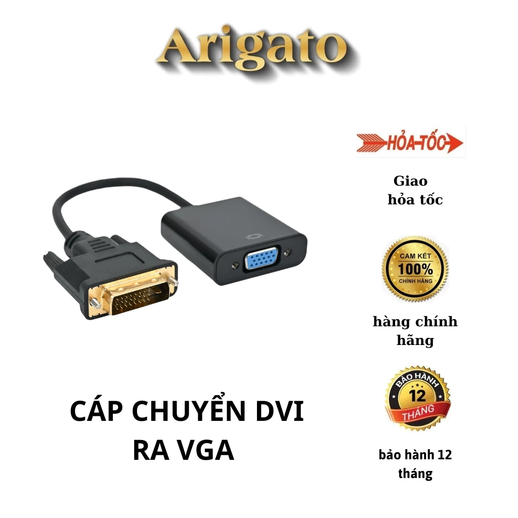 Cáp chuyển đổi DVI-D 24+1 sang Vga màn hình LCD, máy chiếu có VGA, DVI to VGA 24+1 dài 15cm