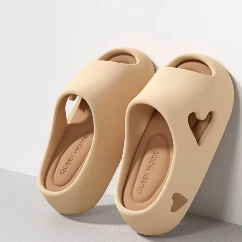 Dép Bánh Mì Quai Ngang Nam Nữ Trái Tim 2 lớp Đế Cao 5,5 cm Mền Nhẹ