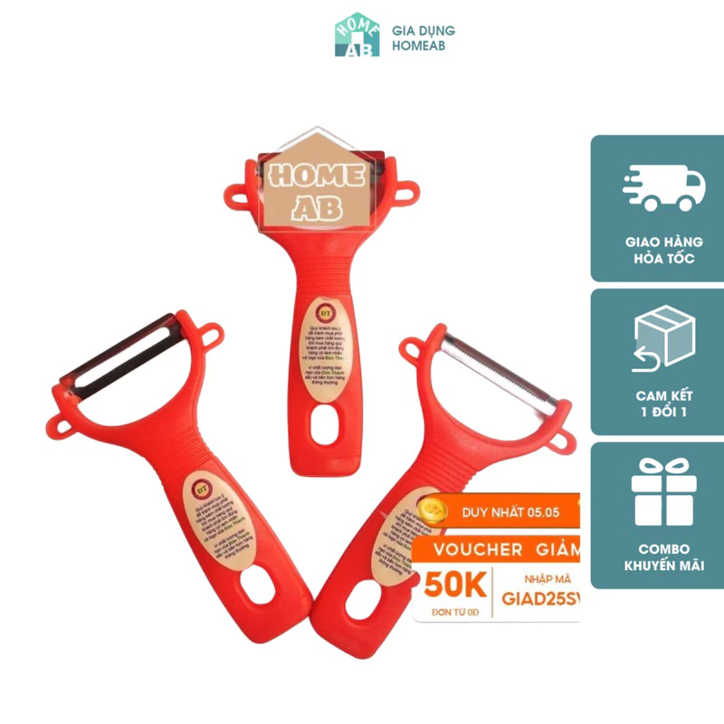 Dụng Cụ Nạo Vỏ Rau Củ Quả Màu Đỏ, Nạo Vỏ Hoa Quả