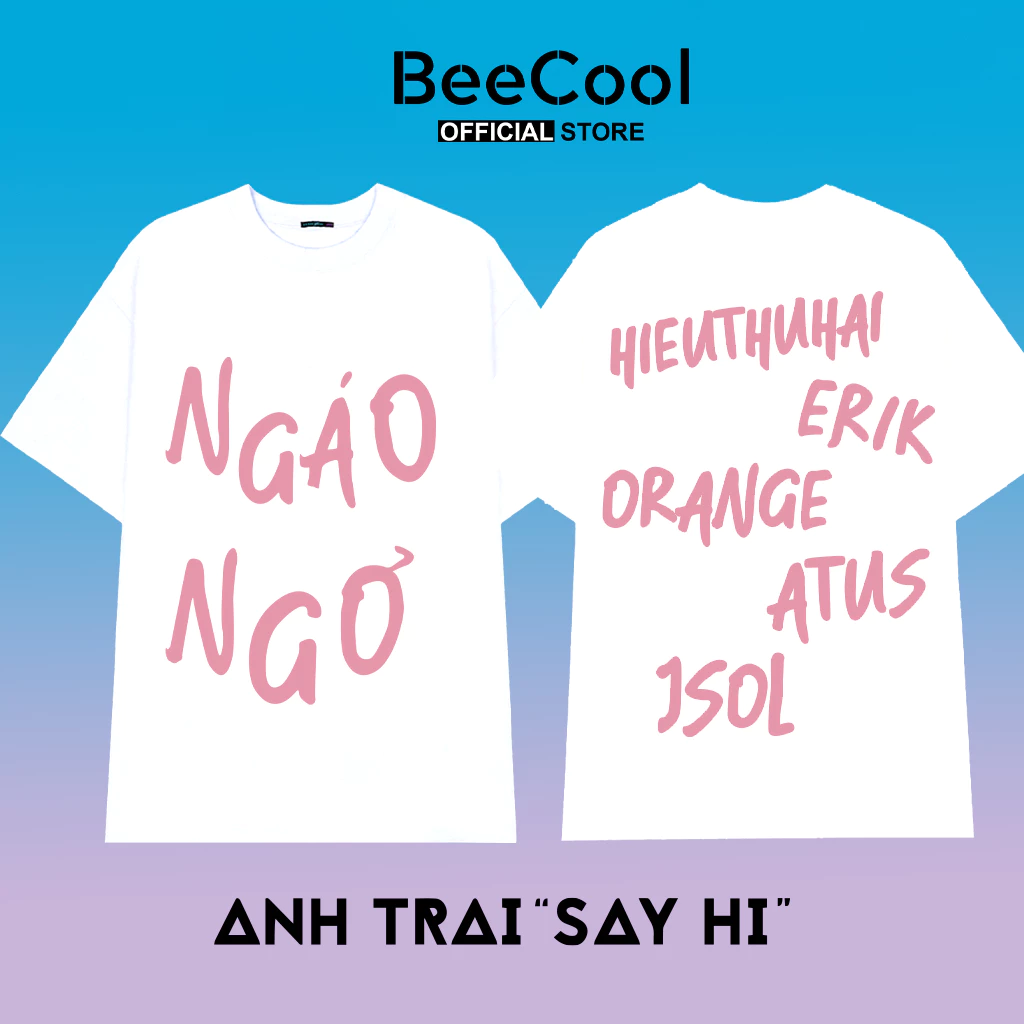 Áo Thun Ngáo Ngơ Team HIEUTHUHAI ATUS form dáng hàn quốc, chất cotton dày mịn