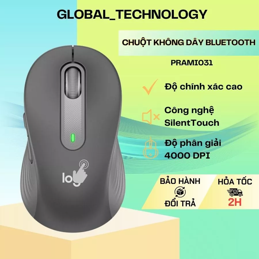 Chuột Không dây Bluetooth Silent PRAMI với công nghệ SilentTouch, hiệu suất cao - PRAMI031