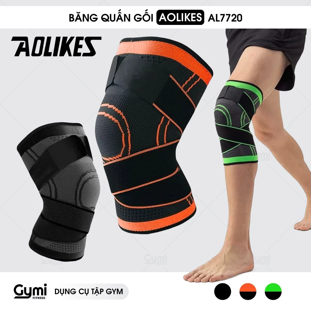 Băng Quấn Gối Aolikes A-7720, Bảo Vệ Đầu Gối, Đai Quấn Gối Có Đai Cuốn Chơi Thể Thao, Tập Gym - AL7720