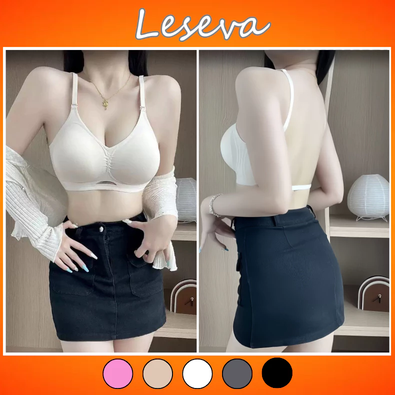 Áo lót nữ không gọng nâng ngực, áo Bra nữ 2 dây tập gym không viền nhiều màu AN15 - LESEVA