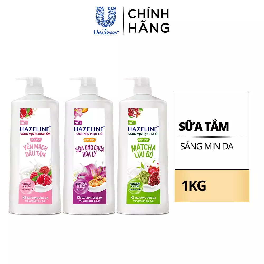 SỮA TẮM dưỡng sáng da Hazeline chai 1 kg