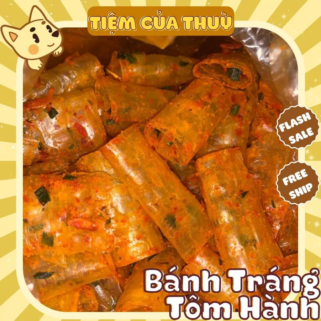 Bánh Tráng Cuộn Tôm Hành, 500g Bánh Tráng Sa Tế Cuộn Tôm Hành Tây Ninh Loại 1, đồ ăn vặt tuổi thơ, bánh