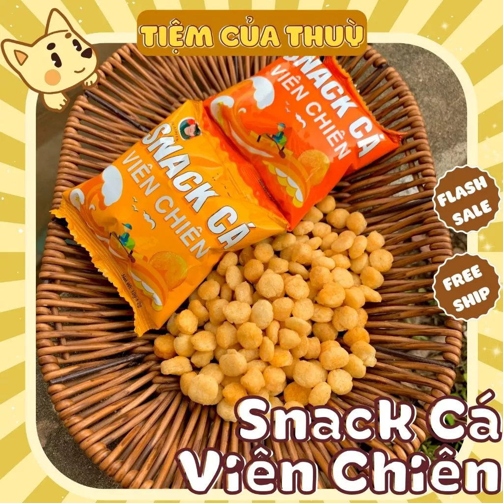Snack Cá Viên Chiên Mini Ba Anh Em Food, Snack Bim Bim, ăn vặt tuổi thơ