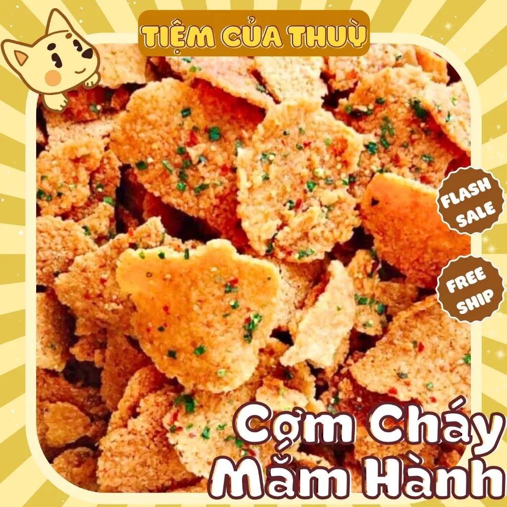 500g Cơm Cháy Mắm Hành Vỡ Loại Ngon, Cơm Cháy Chiên Mắm Hành Bể, Ít Vụn