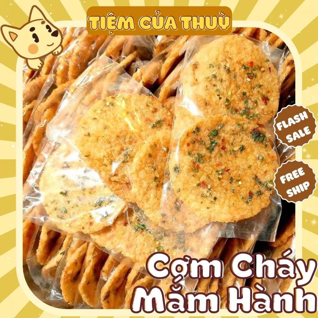 Gói 3 Miếng Cơm Cháy Mắm Hành (HÀNG DỄ VỠ KHI VẬN CHUYỂN) , đồ ăn vặt