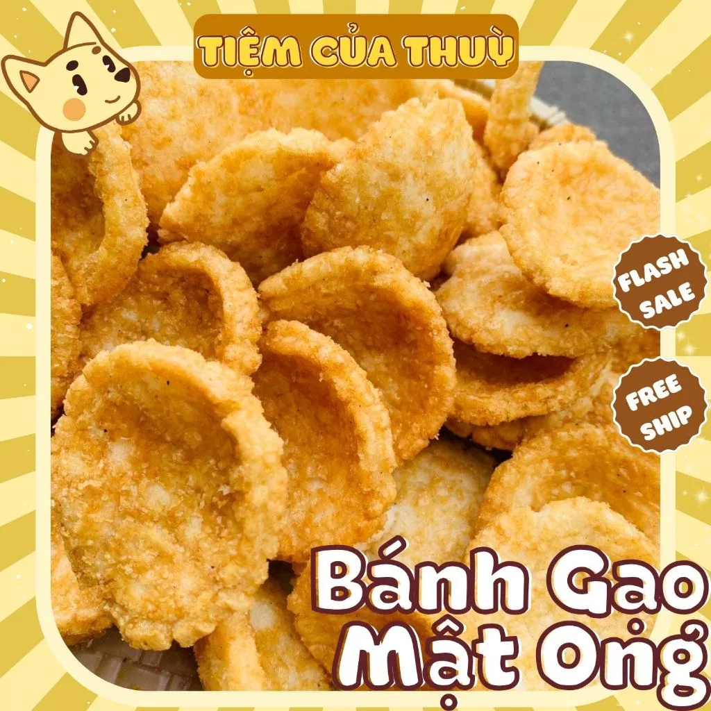 Bánh Gạo Nhật Mật Ong, 500G Bánh Gạo Mật Ong  Đậm Vị, đồ ăn vặt, bánh