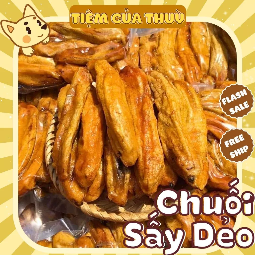 500G Chuối Sấy Dẻo Đặc Sản Đà Lạt, đồ ăn vặt hoa quả sấy