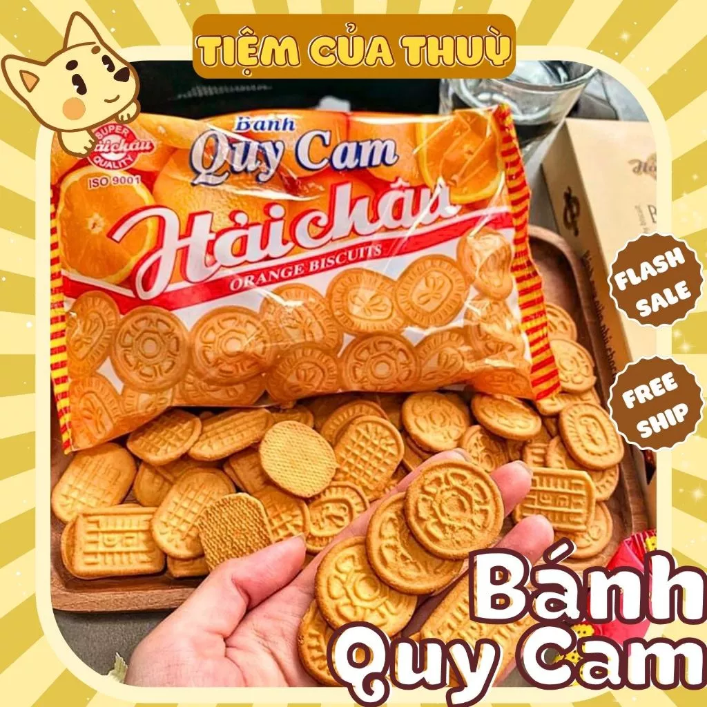 Bánh Quy Cam Hải Châu 130G, đồ ăn vặt