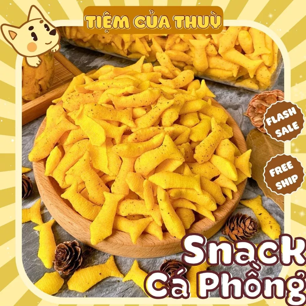 500G Bánh Cá Phồng Cay Thơm Ngon Giòn, Snack Bim Bim Cay Đồ ăn vặt