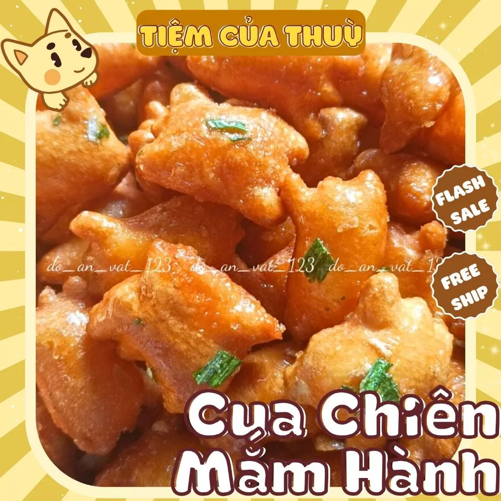 500G Bánh Quẩy Cua Vị Mắm Hành, Quẩy Giòn Giòn Chiên Mắm, đồ ăn vặt