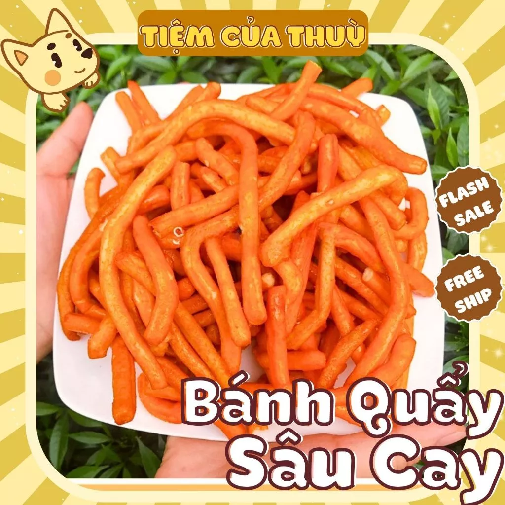 500 Quẩy Sâu Cay, Quẩy Vừng Cay, (Snack Tổng Hợp) Snack Bánh Thơm Ngon Giòn Tan