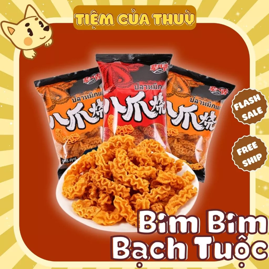 Bim Bim Bạch Tuộc Nướng Cay Siêu Ngon Gói To 40G, Snack Bạch Tuộc Nội ĐỊa, Tiệm ăn vặt Thuỳ Bùi