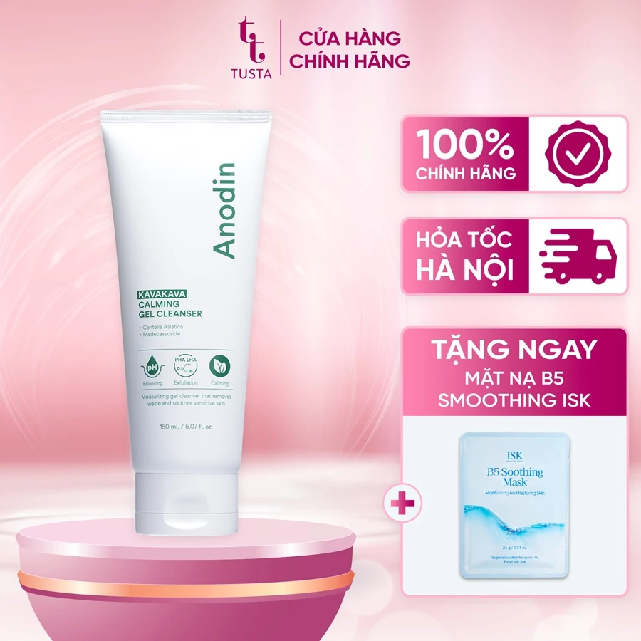 Sữa rửa mặt Anodin dành cho Da Dầu mụn, da nhạy cảm Gel rửa mặt ANODIN Calming Gel Cleanser 150ml