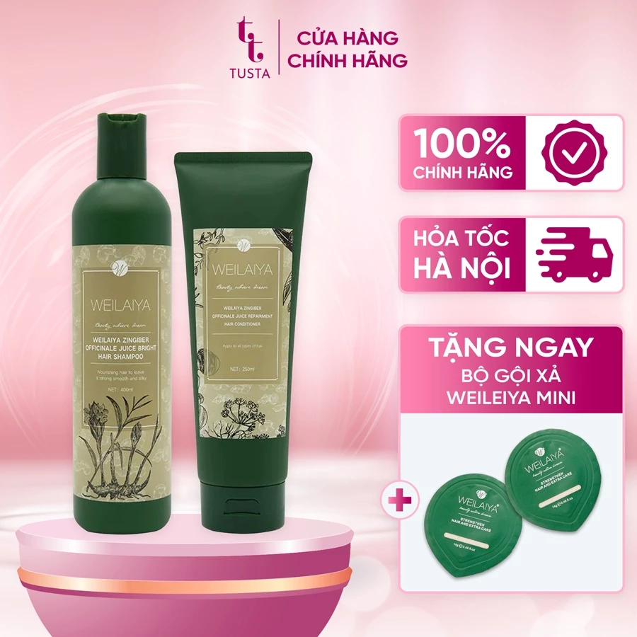 Gội xả Gừng Hà Thủ Ô/ Gừng Trắng Weilaiya 650ml