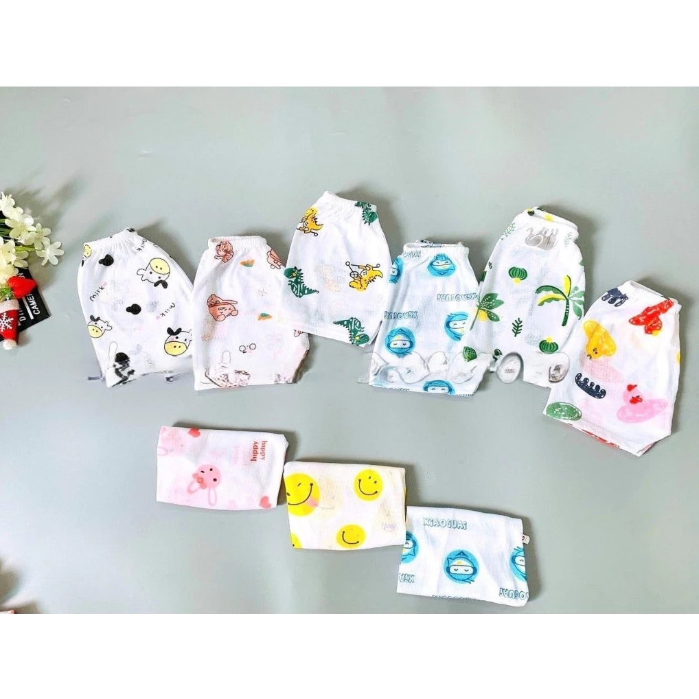 10 cái Quần chục cộc cotton giấy bé trai, bé gái bé size 3-16kg...