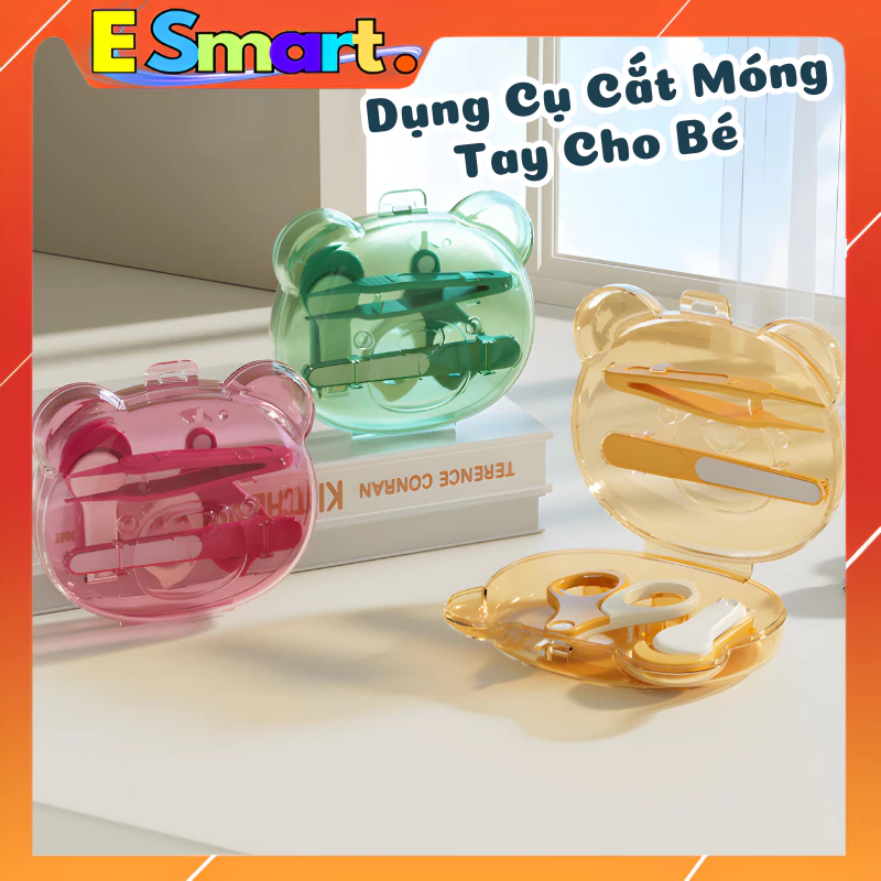 Bộ Dụng Cụ Cắt Móng Tay Gấu 4 Chi Tiết Đa Năng An Toàn Cho Bé - Cắt Móng Tay Trẻ Sơ Sinh Chống Kẹp An Toàn Cho Trẻ Em