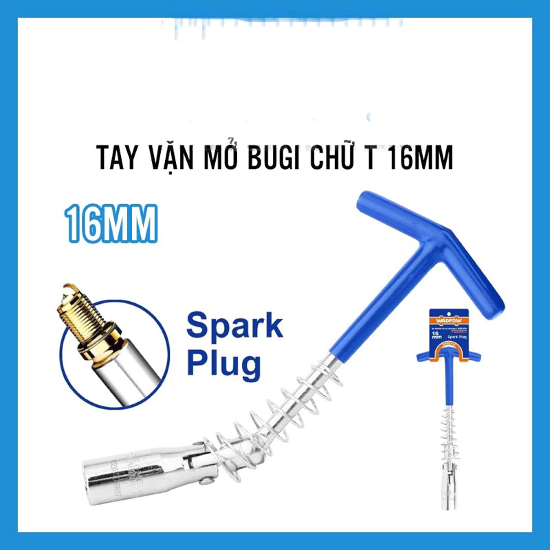Tay vặn mở Bugi chữ T lắc léo Wadfow 16mm