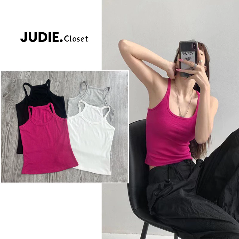 Áo Hai Dây Nữ Dáng Ôm,Áo Ba Lỗ Croptop Thun BoDip Co Dãn Loại 1 Cao Cấp JUDIE.Closet