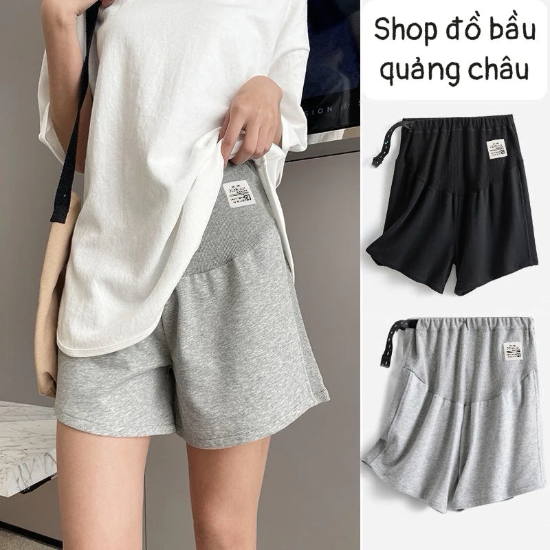 Quần đùi bầu siêu đẹp 2 màu đen , xám