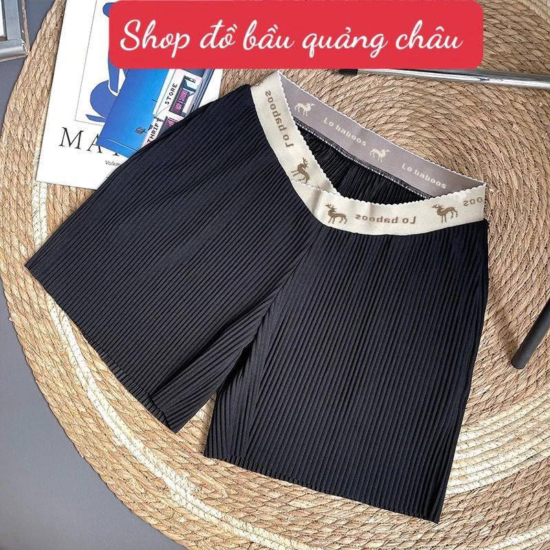 Quần sooc bầu, quần bầu dập ly sandal cạp thấp siêu xinh ( 40-100kg)