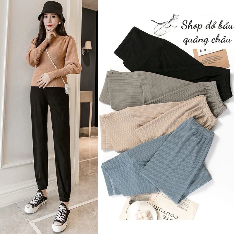 quần bầu, quần bầu dáng dài cạp chéo bo gấu mềm đẹp