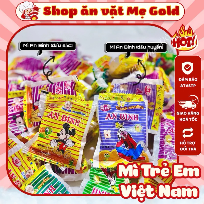 Combo mì tôm trẻ em ăn liền, mì trẻ em, snack noodles (gói 20g)