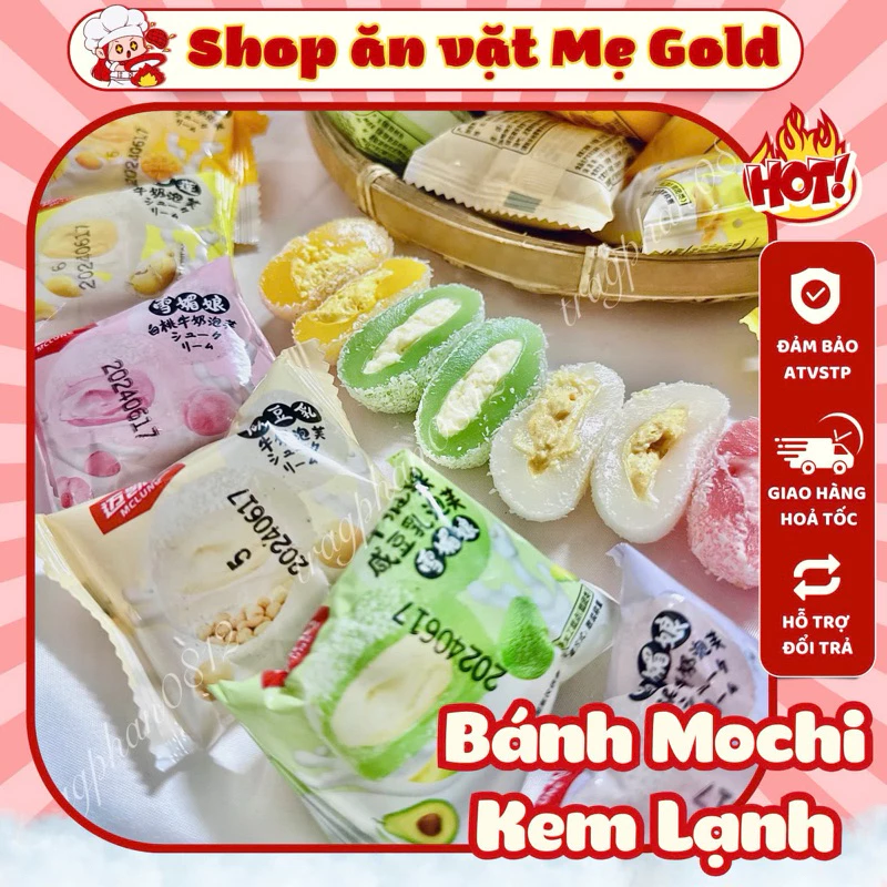 [Bao bì Tiếng Việt] Combo bánh mochi kem lạnh Mclune, bánh dẻo phủ dừa nhân kem sữa các vị