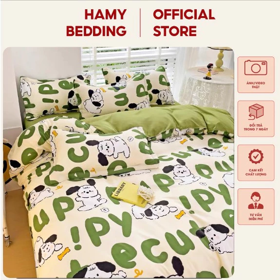 Vỏ chăn cotton poly có khóa kéo , kích thước 1m8x2m , được chọn mẫu hamybedding