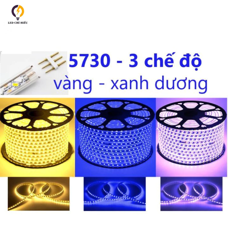 Dây Led 5730 Đổi Màu 3 Chế Độ Màu Đen Led-Siêu Sáng