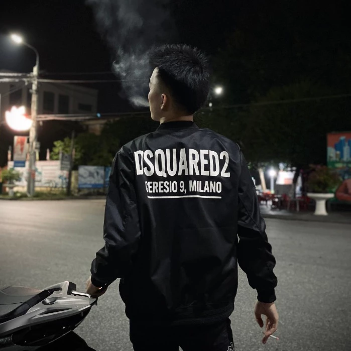 Áo Khoác Gió Nam Dsq In Chữ Trước Trend, Áo Khoác Bomber Nam Boy Phố Bá Cháy Hàng QC hottrend