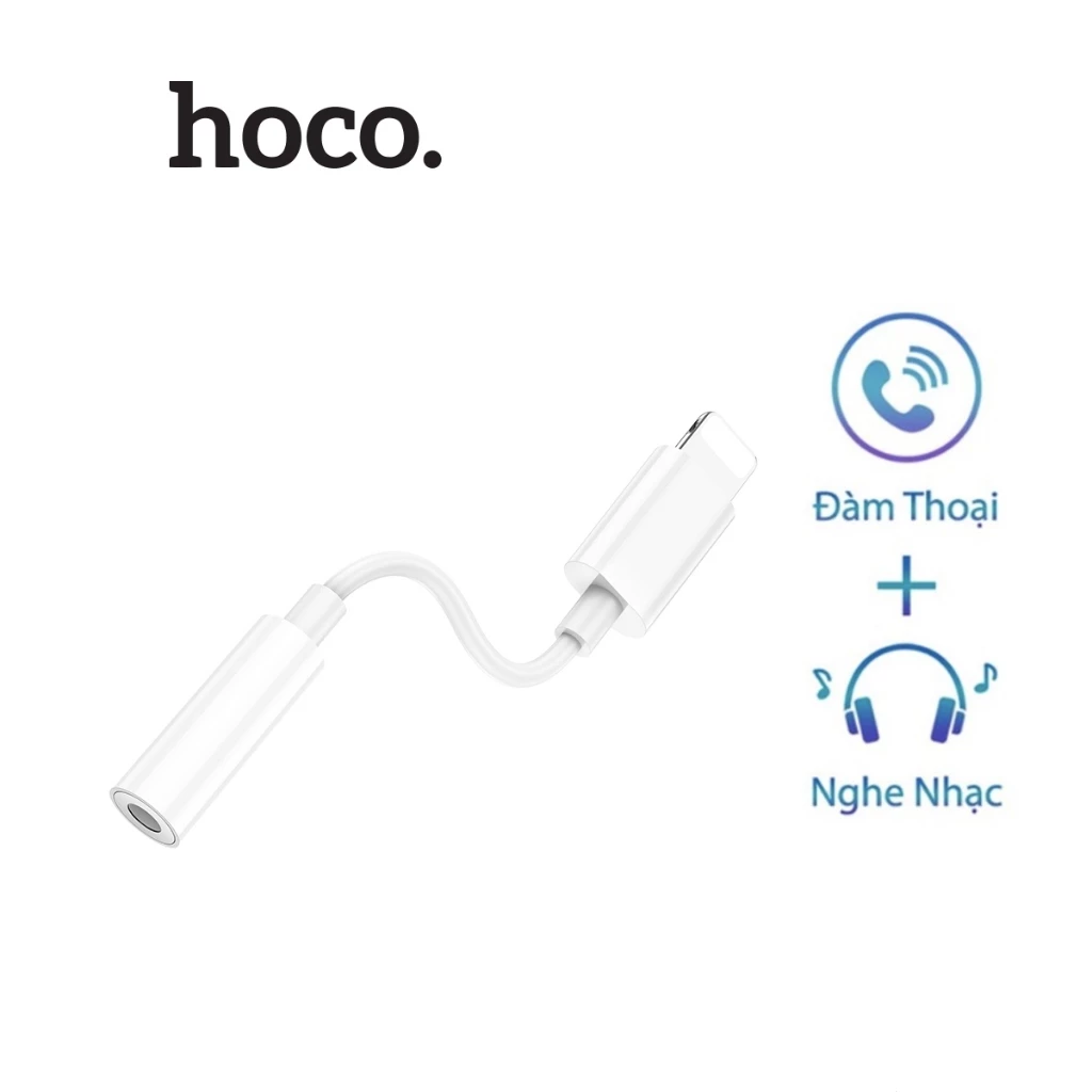 Cổng chuyển đổi Hoco LS34 từ 1 cổng LN to 3.5mm, hỗ trợ vừa nghe nhạc vừa mic đàm thoại dùng cho ip6/7/8/9/X/11/12/13/14